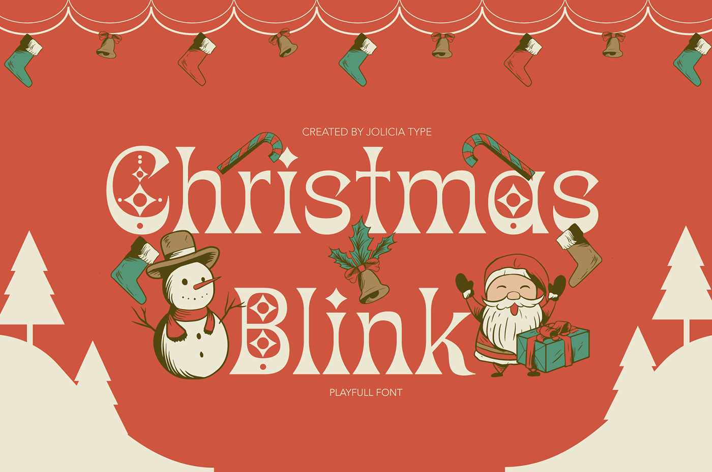 Free font Christmas Font greeting card poster Display decorative Opentype Typeface joyful font playfull font