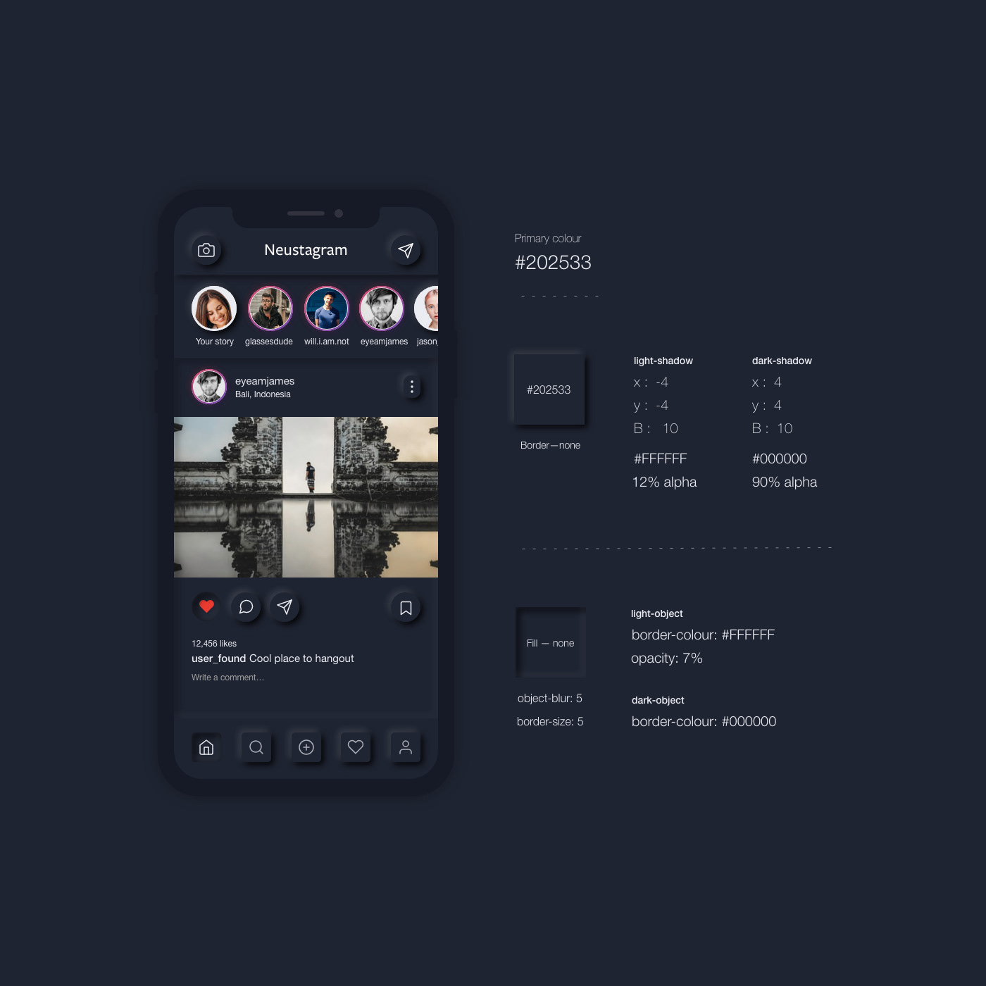 adobexd app instagram mobile neumorphism redesign social SoftUI UI ux