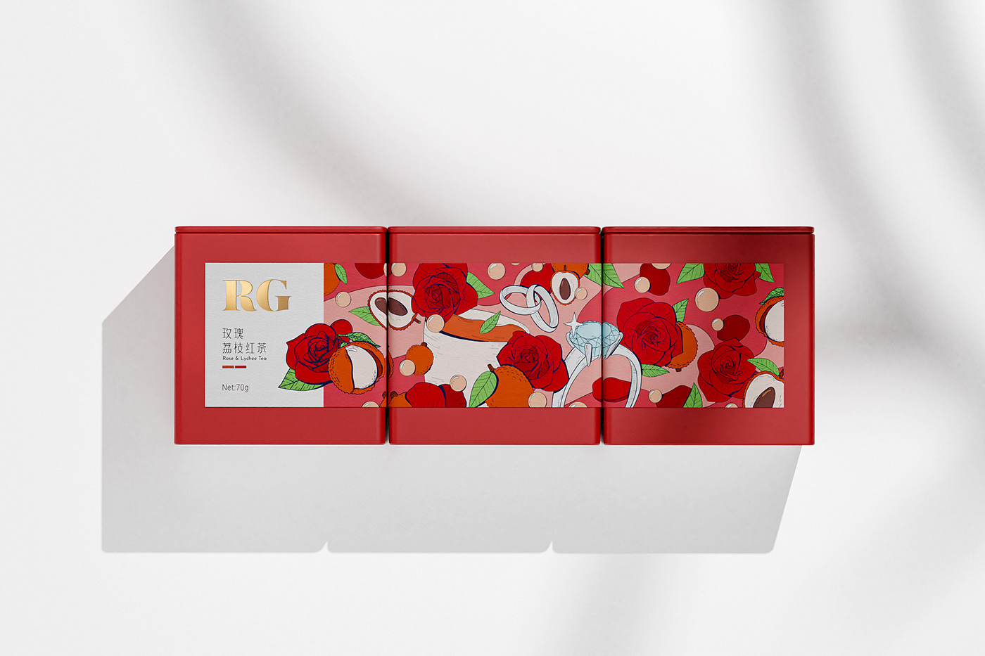 chinese oolong package packaging design peach persons rose tea 包装 包装设计