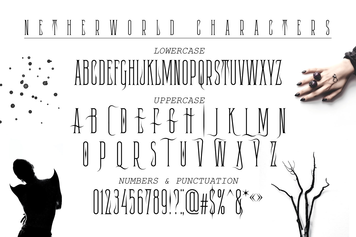 condensed occult font design Serif Font tattoo design logo font display font decorative font font designer gothic font