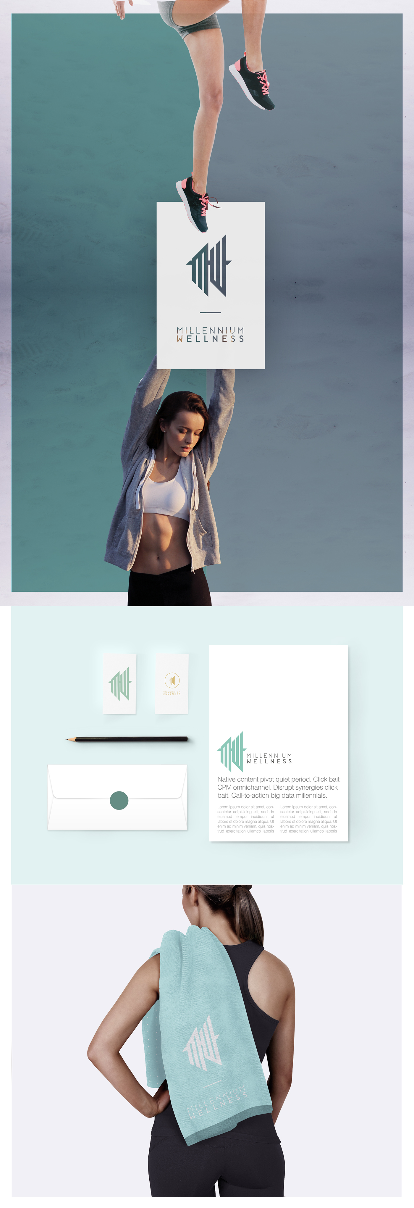 graphic gym rebranding design art direction  fitness Wellness minimal natural