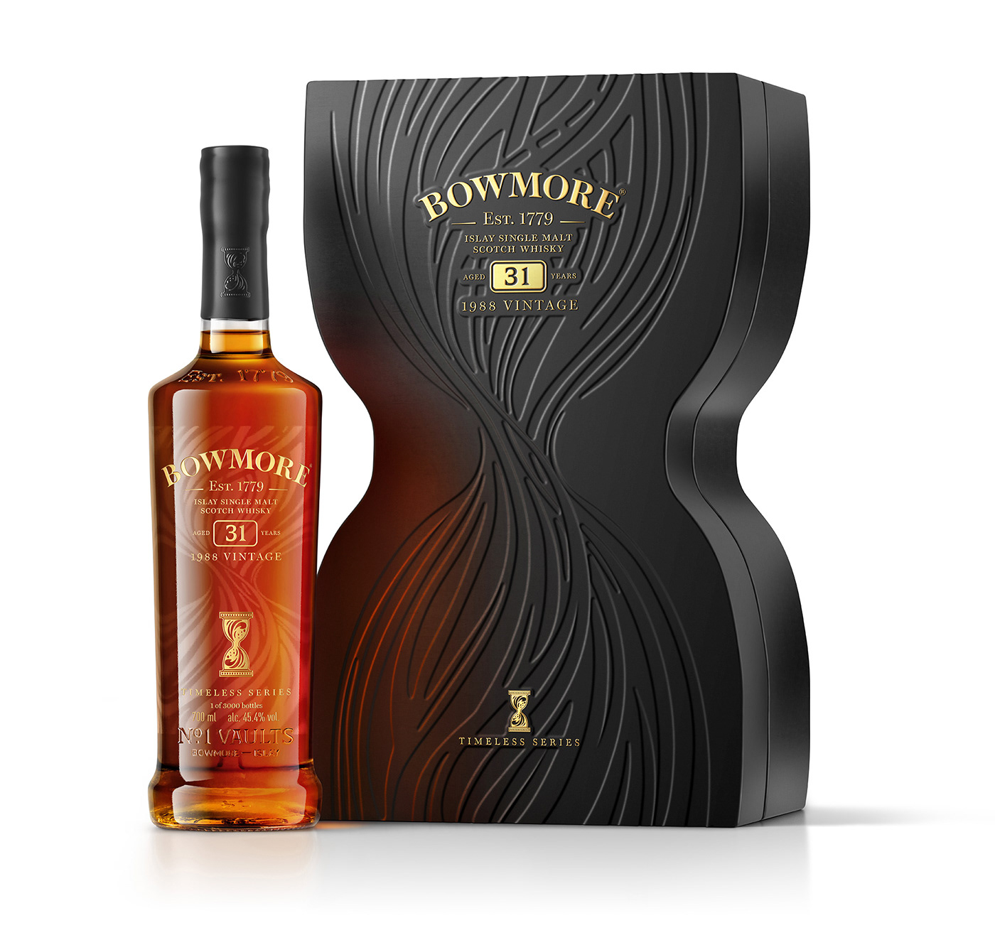 alcohol bottle Bowmore Bowmore Timeless box CGI retouching  scotch whisky timeless Whisky