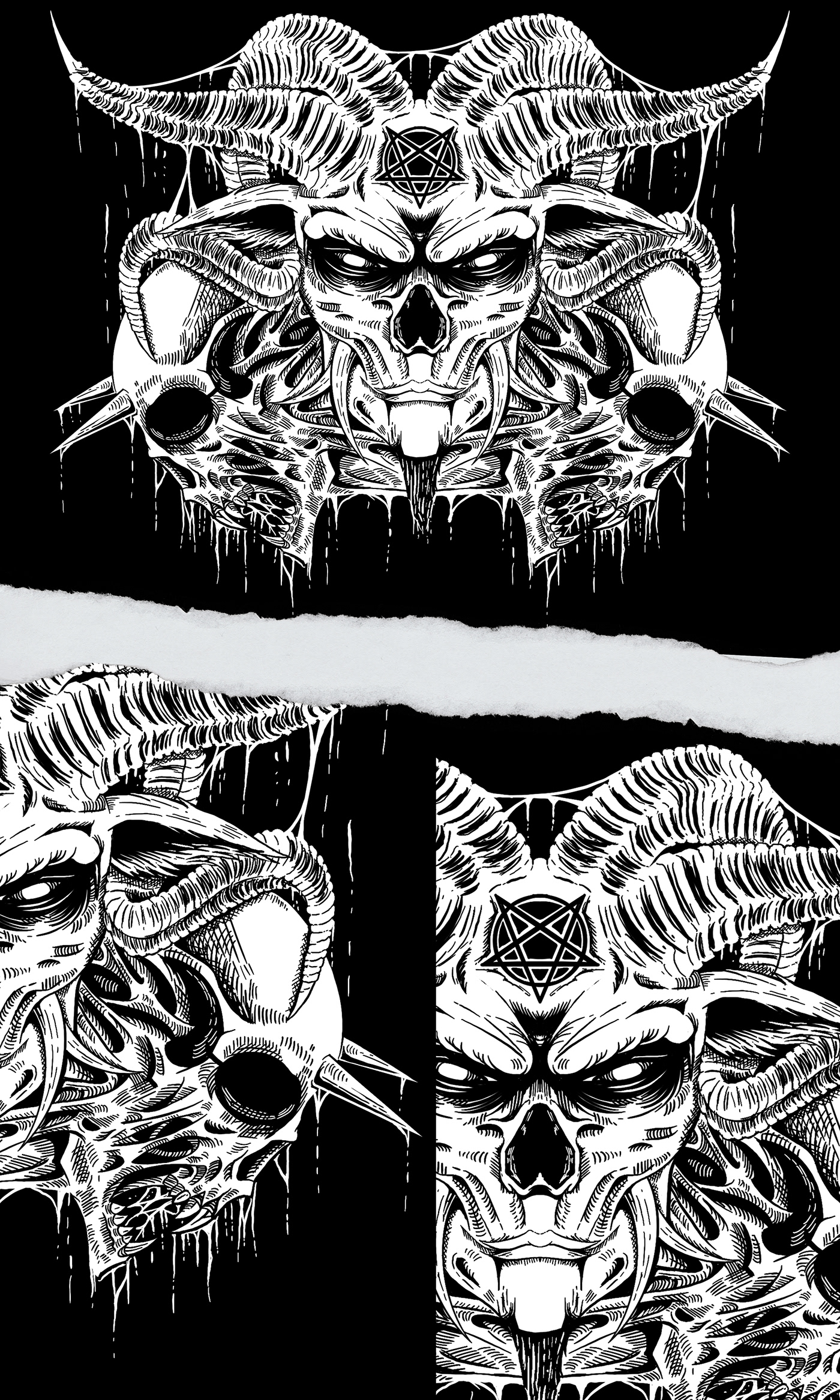 ILLUSTRATION  Digital Art  artwork Character design  darkart Deathmetal Blackmetal metalart skull dark