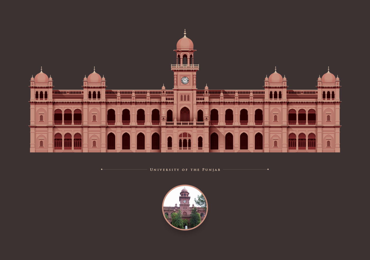 ILLUSTRATION  architecture building Digital Art  Pakistan Bhai Ram Singh Drawing  culture monuments Patterns