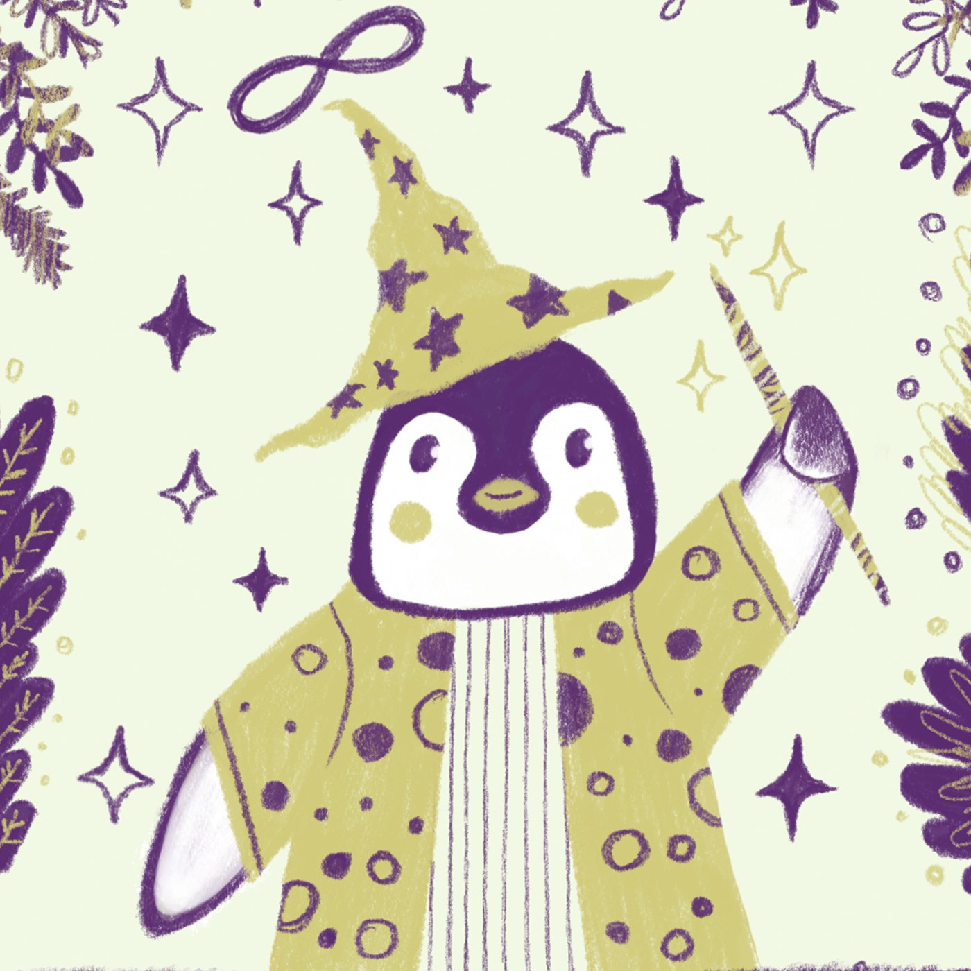digitalart tarotcards ILLUSTRATION  penguin cute magician Illustrator