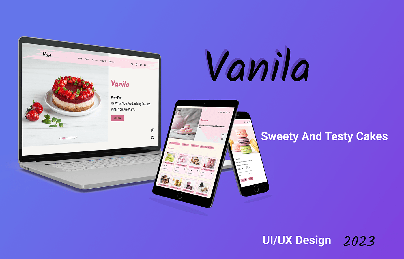 ui design UI/UX vanilla sweet cake