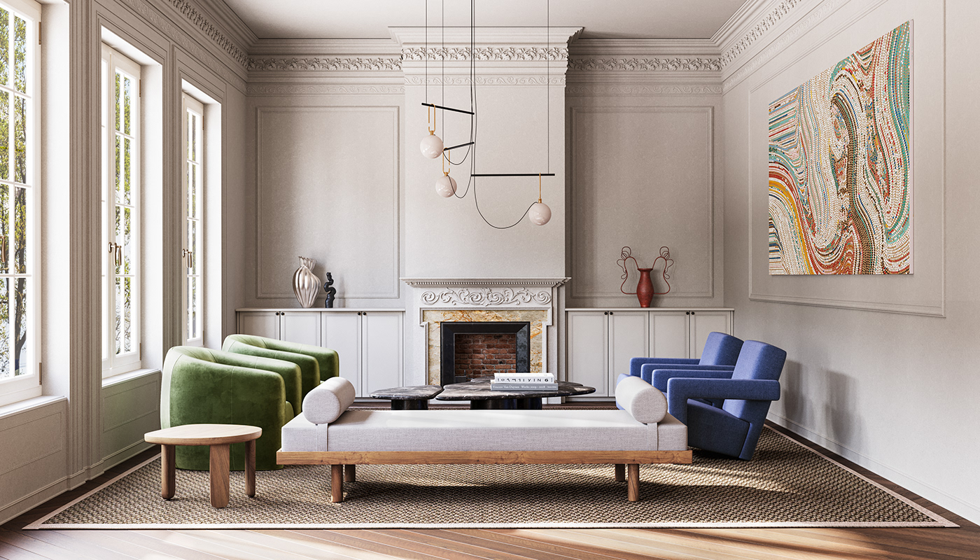 3dsmax visualization Render interior design  corona CGI living room modern 3D dining