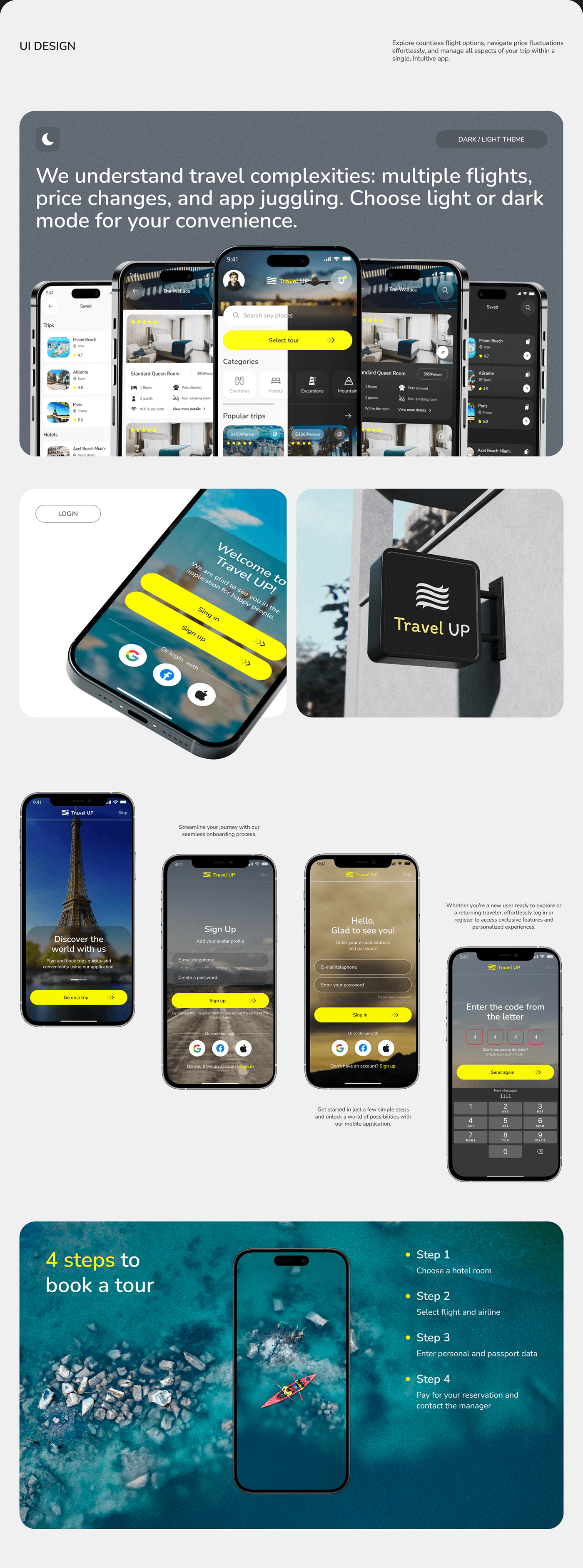 Travel mountains app mobile design ux/ui user interface app design Case Study Mobile app Figma