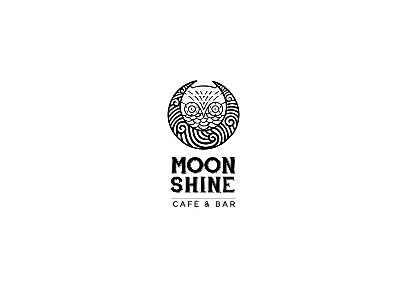 Moonshine cafe bar logo symbol