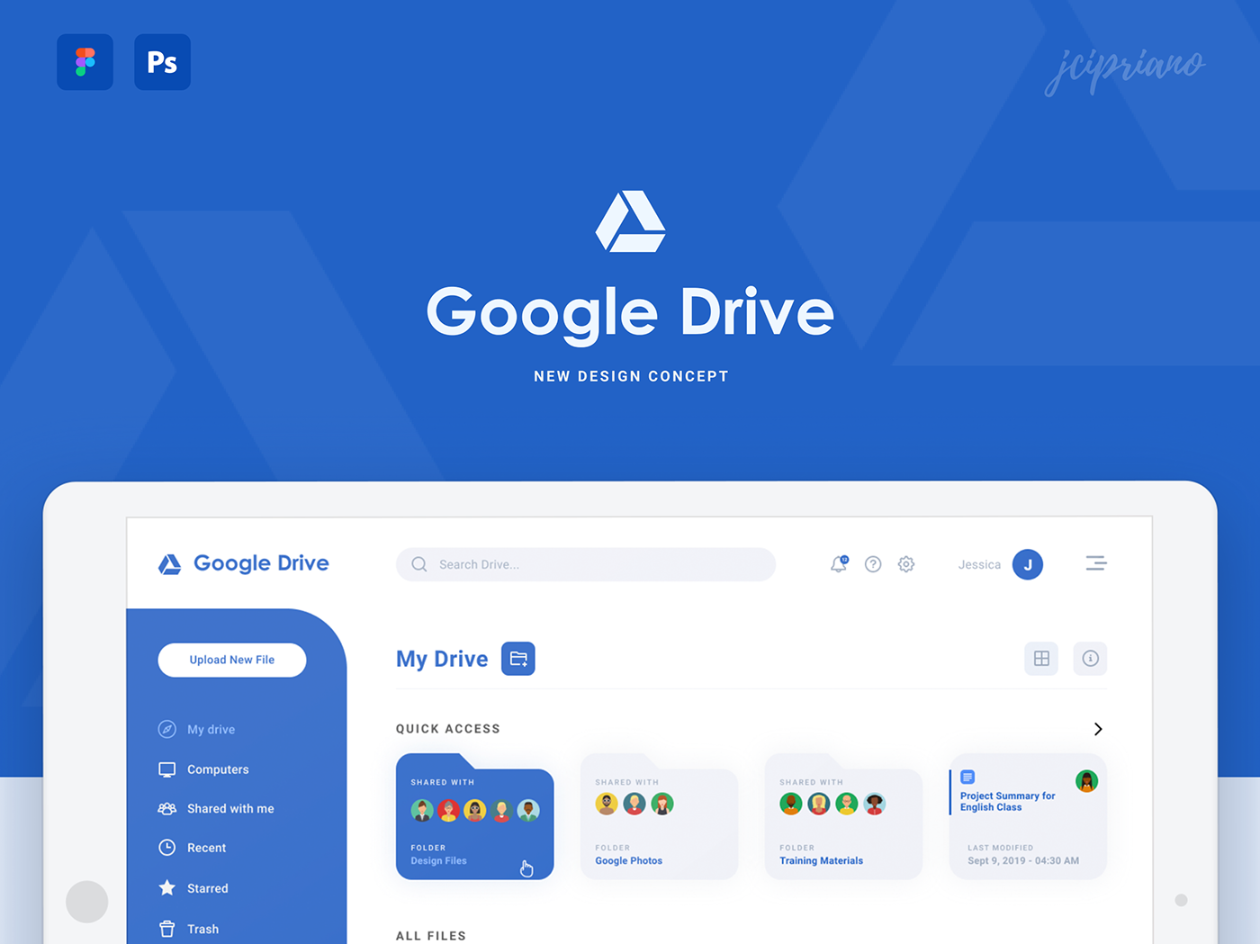 google drive google web app dashboard uidesign UI Figma