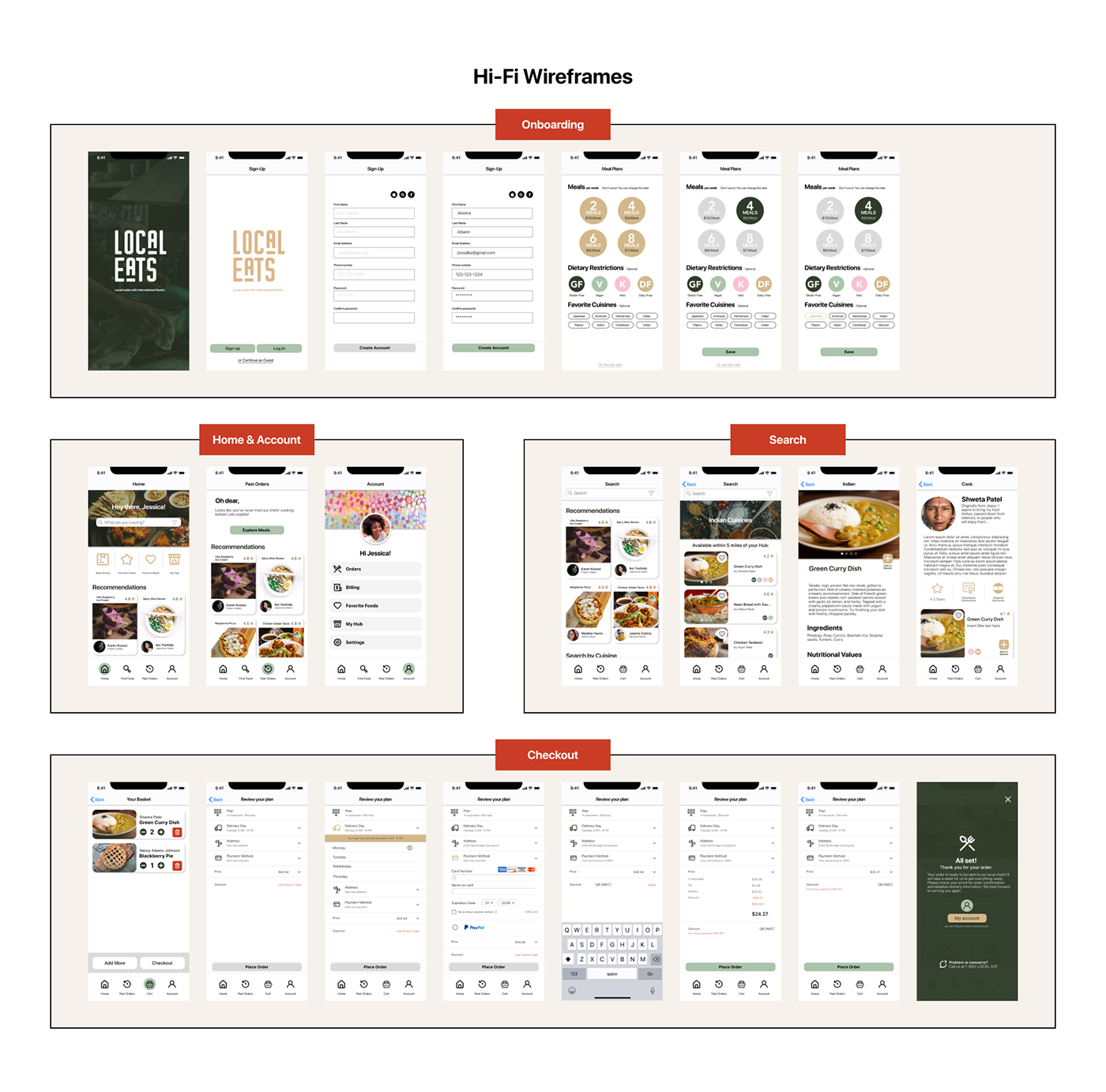 app application Case Study Food  local mobile Order prototype UI ux