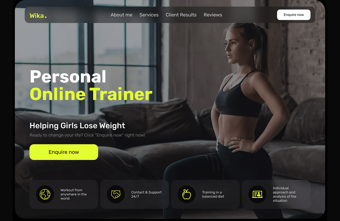 landing page UI/UX Website Fintess gym sport Health Couch Mentor services