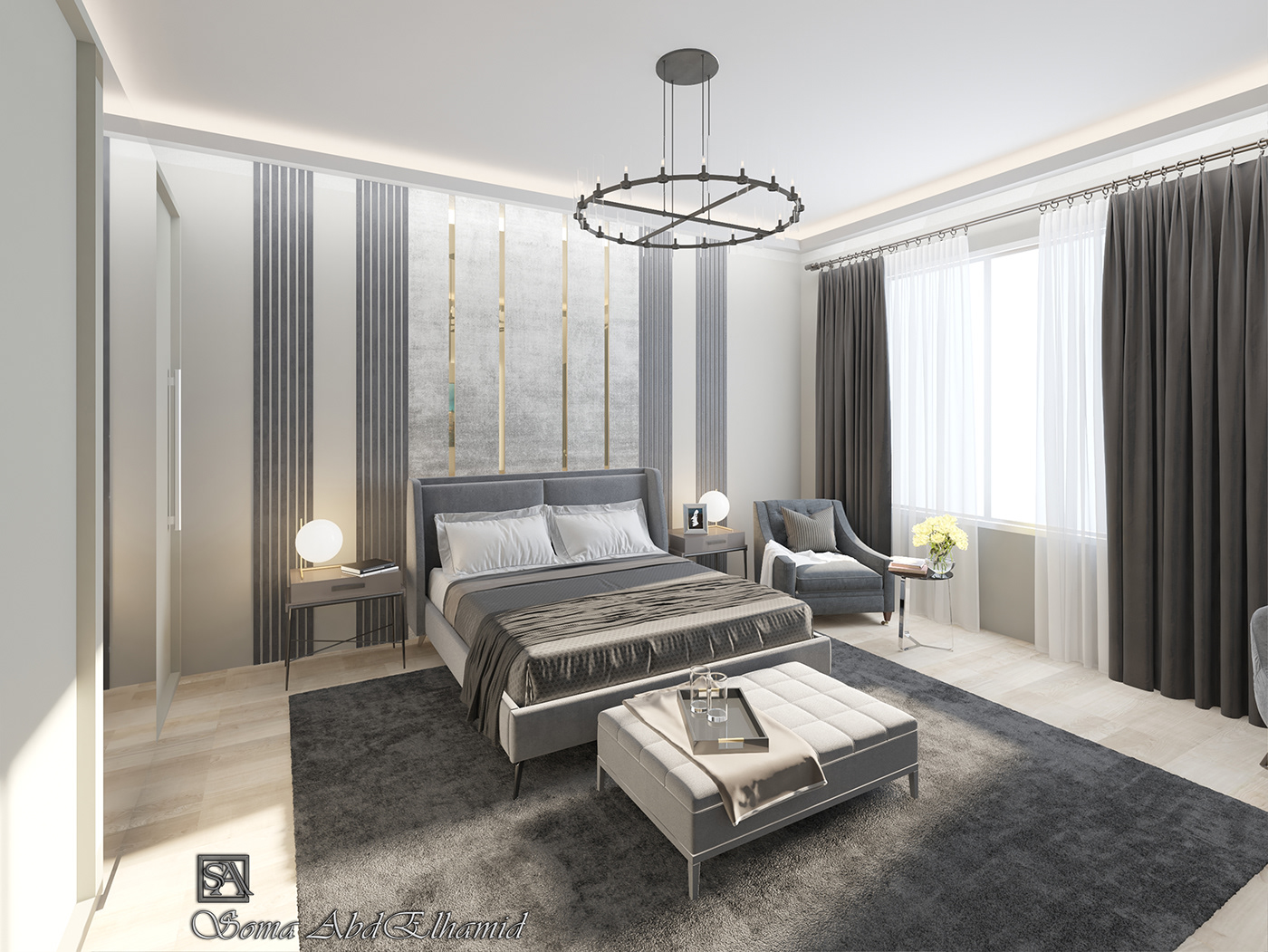 bedroom interior design  3ds max vray mirrors tv tv design chair furniture design