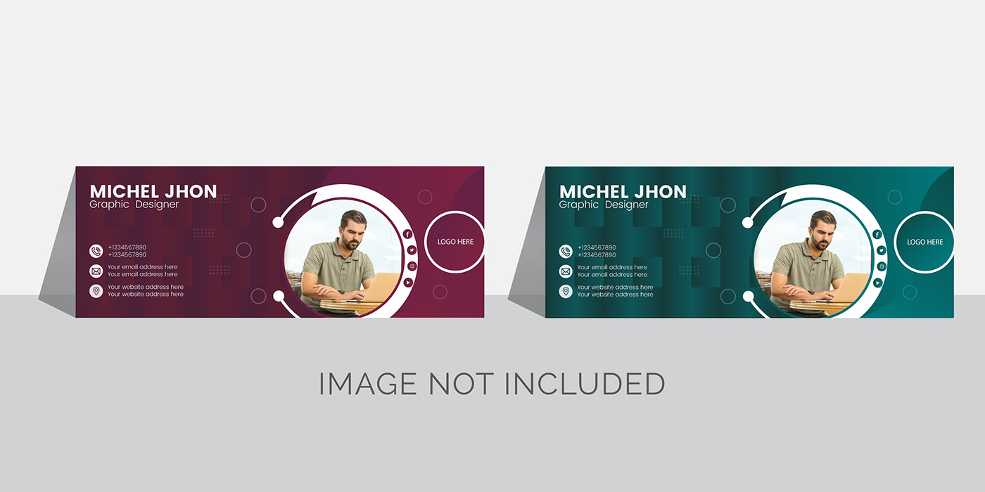 business corporate Email signature design vector template simple clean