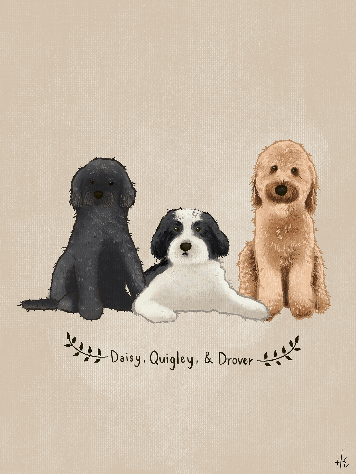animal art digital illustration dog Drawing  Pet portrait Procreate