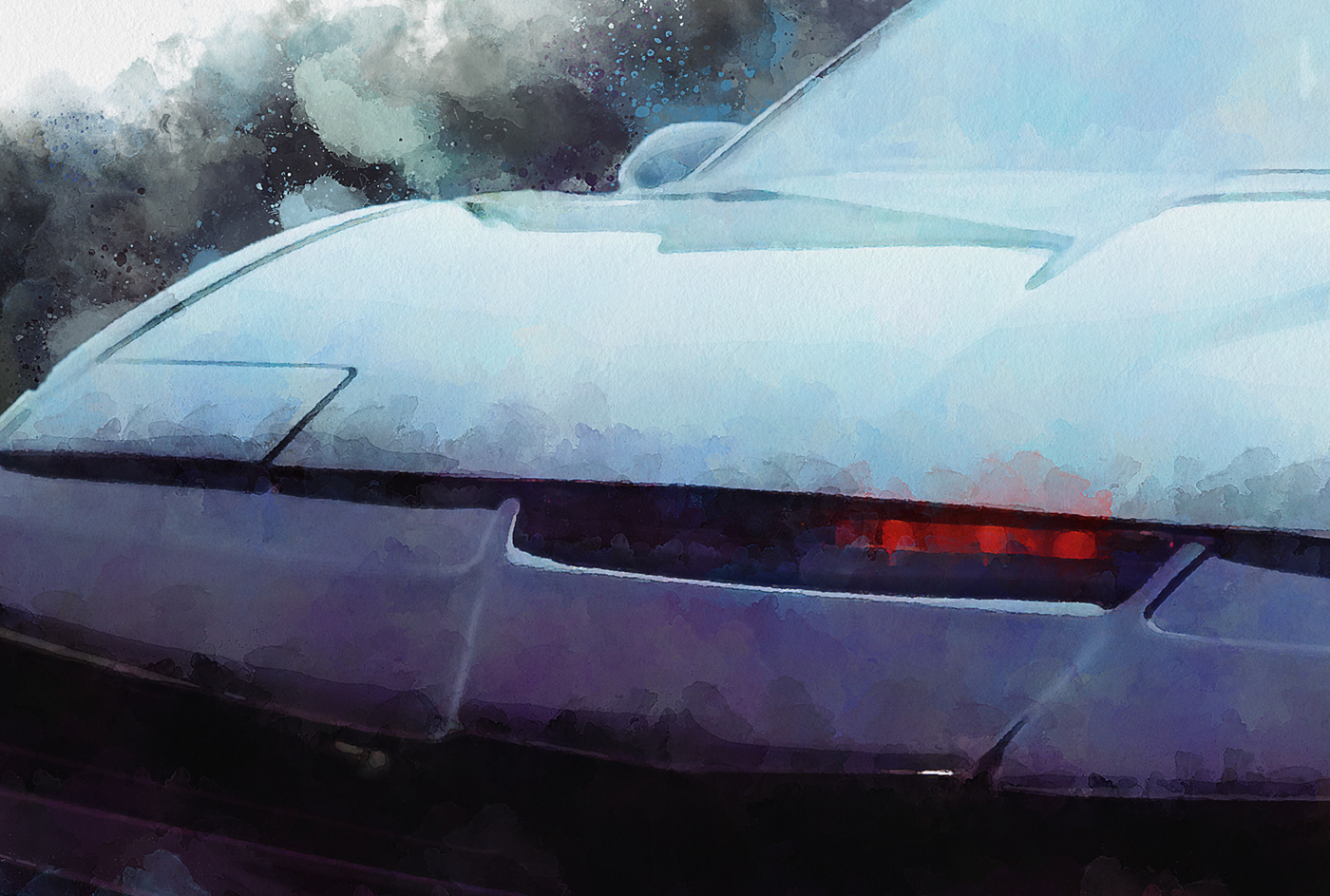 80s Cars Digital Art  digital illustration digitalwatercolor kitt Knight Rider Pontiac portrait supercar
