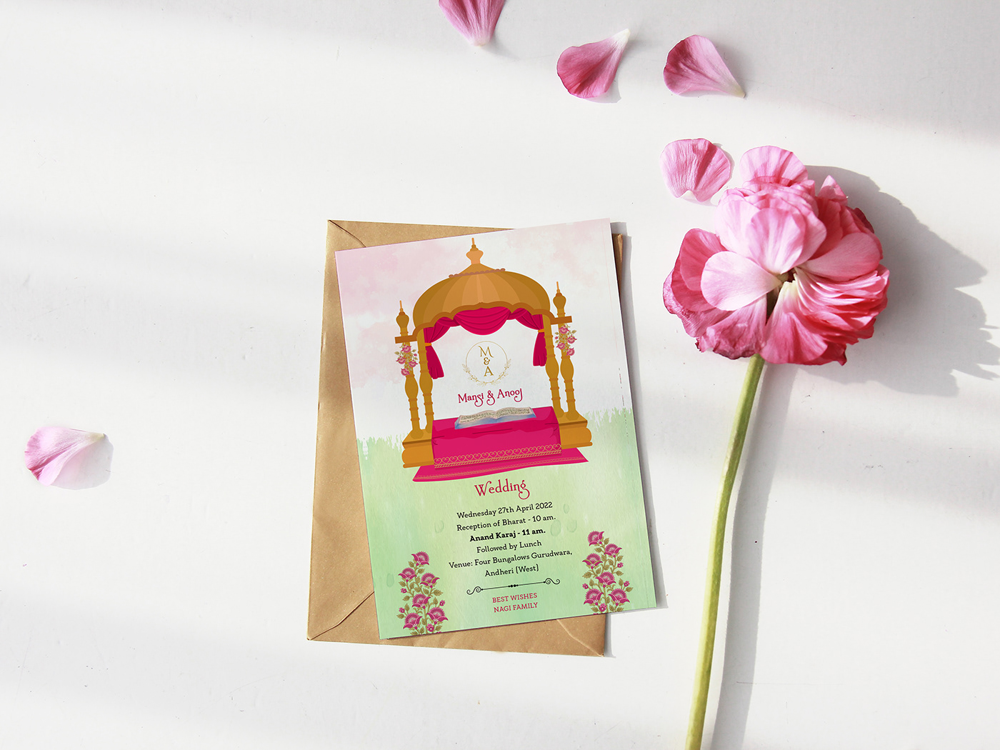 card India indian indian wedding Invitation invite modern wedding