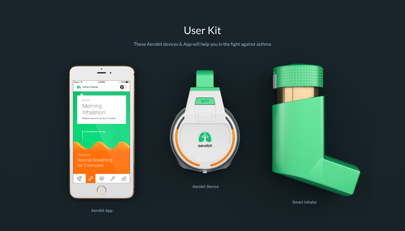 device inhaler Website design asthma mobile app application Platform Render