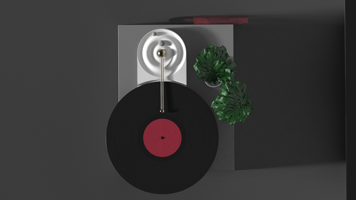design portfolio turntable industrial animation  model product Render vinyl