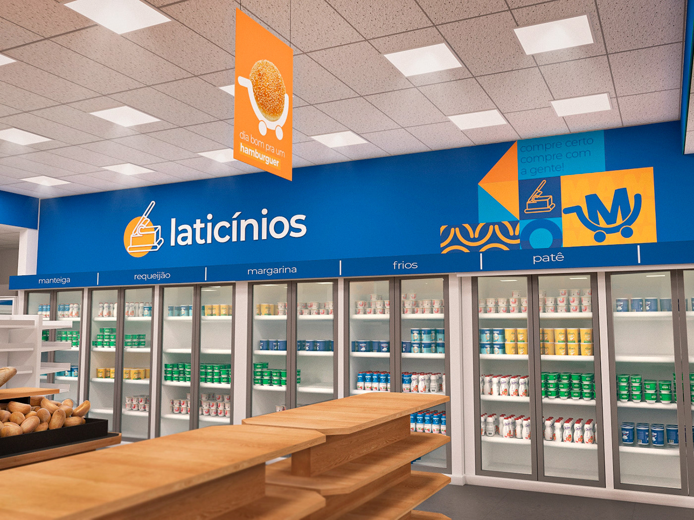 supermercado Supermarket Retail store architecture interior design  archviz 3D CGI