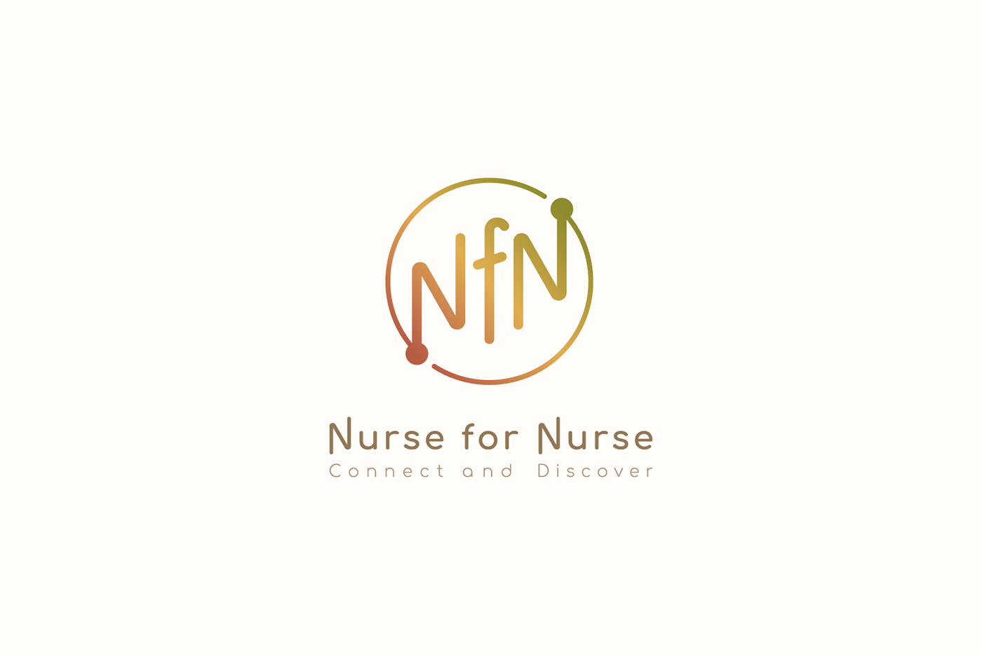 circle gradient logo nursing visual identity warm connection inclusion minimalist simple