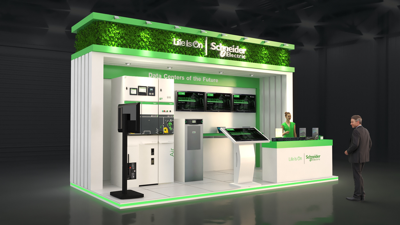 3d modeling 3ds max booth design Event Exhibition  exhibition stand schneider electric