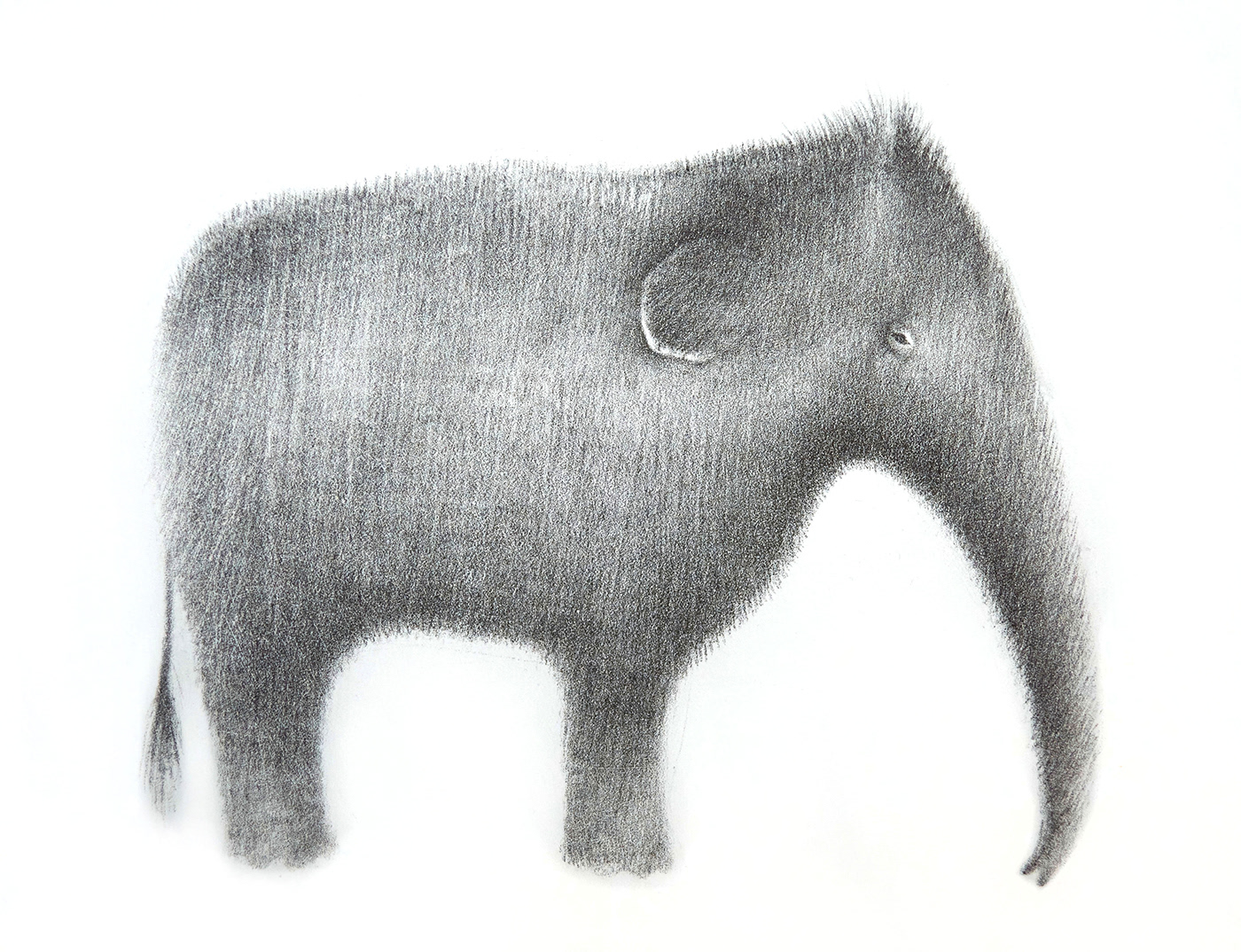 litography printmaking ILLUSTRATION  animals anteater elephant forest TRADITIONAL ART grey cute illustration