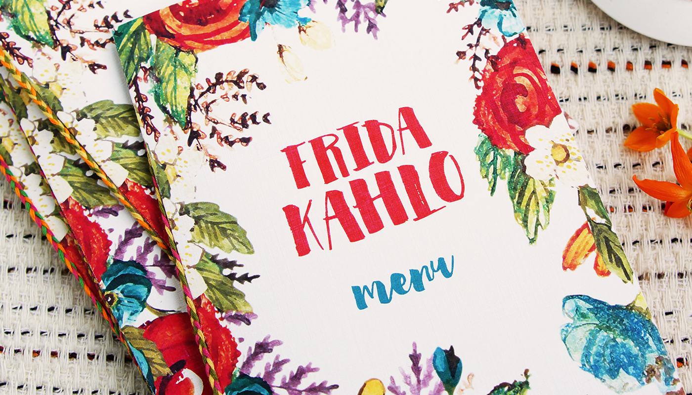 Adobe Portfolio frida Frida Kahlo restaurant menu Invitation Event Stationery mexico