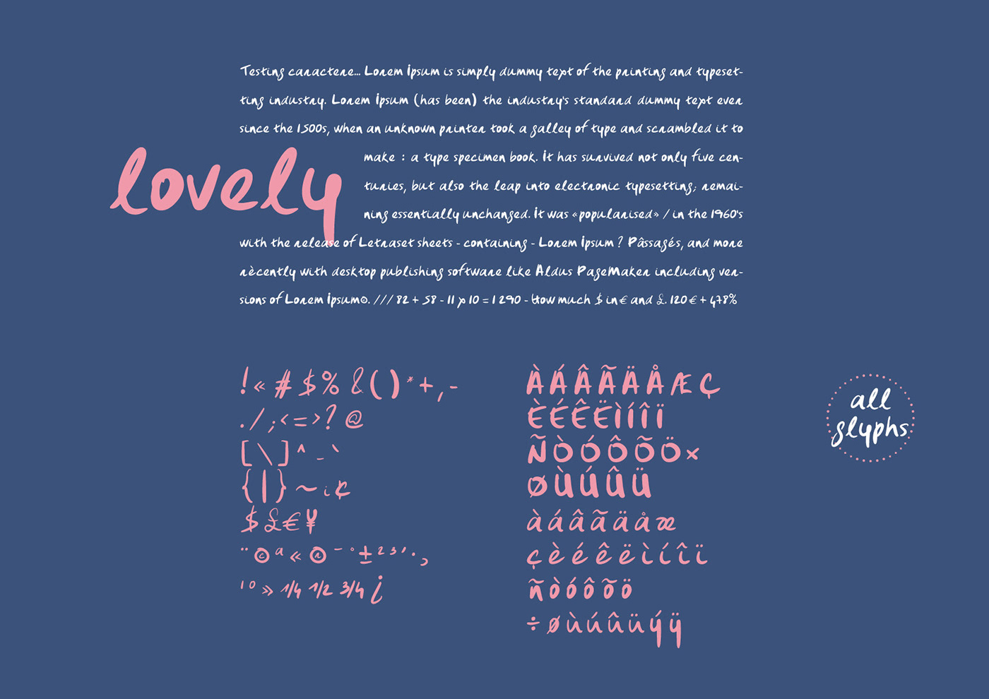 adobe illustrator font free glyphs handwritten font manuscrite police de caractère Procreate Typographie typography  