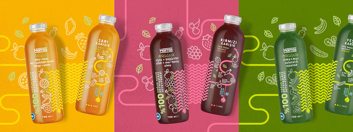 bottle Packaging soft drink organic smoothie healthy juice keyiflifikirler packaging design