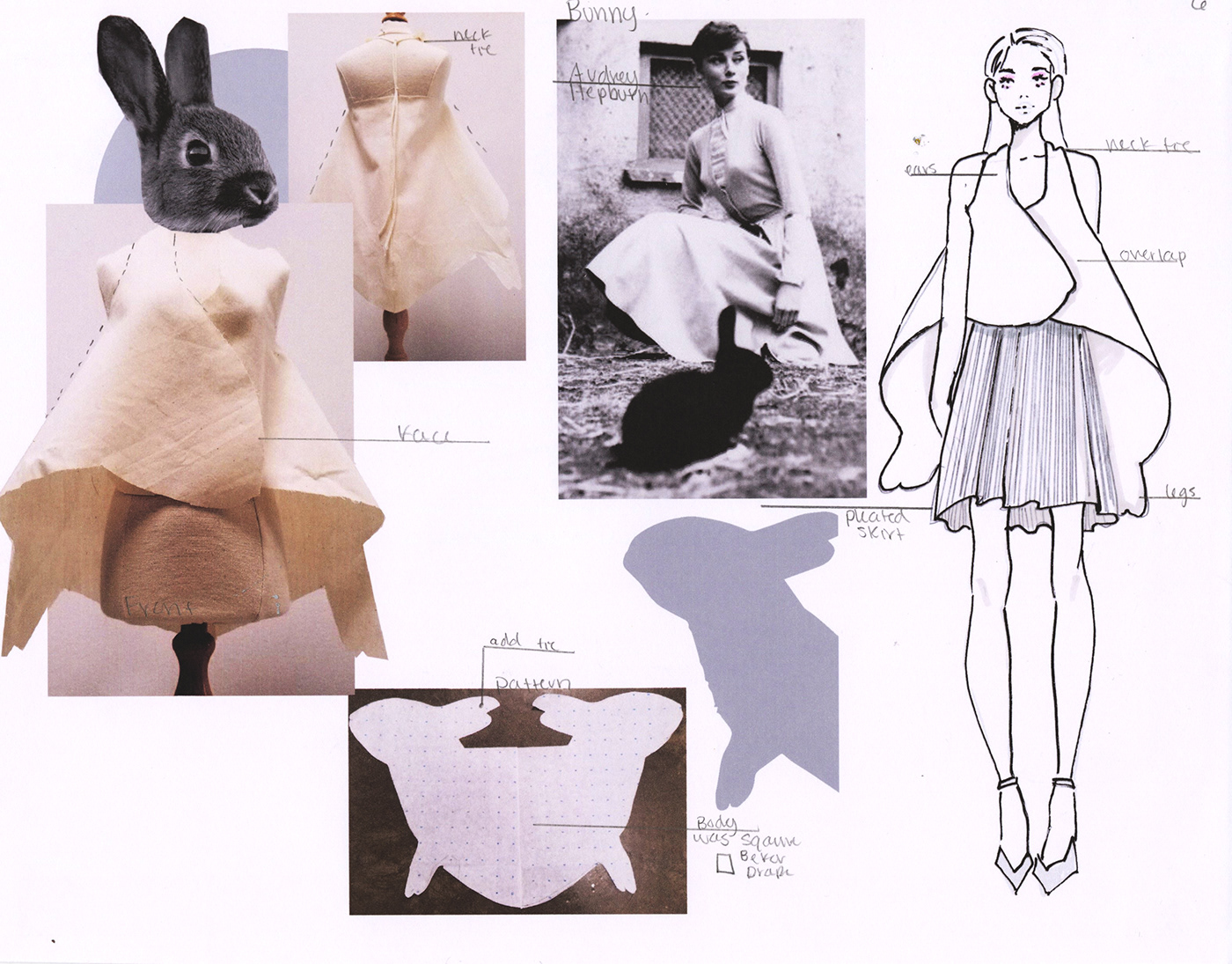 animals Silhouettes patternmaking draping Fashion  design Innovative creative wolf rabbit
