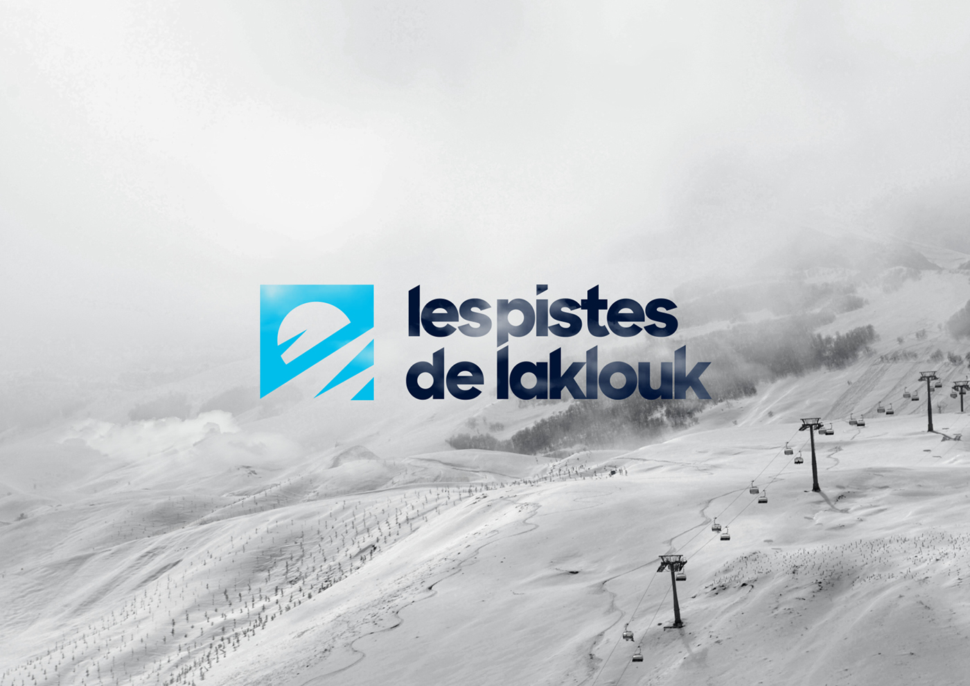pistes slope laklouk lebanon Ski snow brand design blue