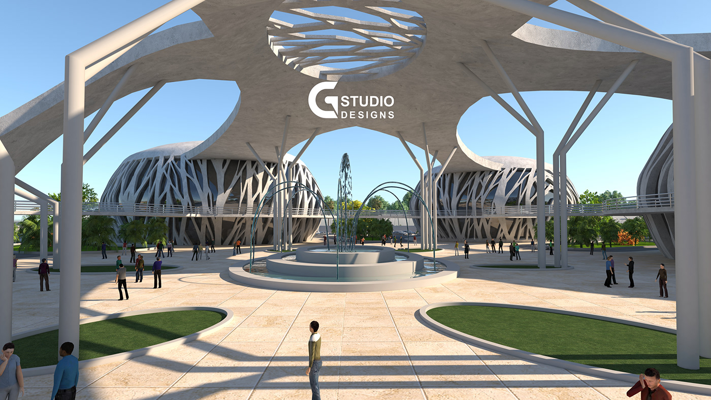 organic graduation project 3D visualization Render architecture 3ds max vray exterior archviz