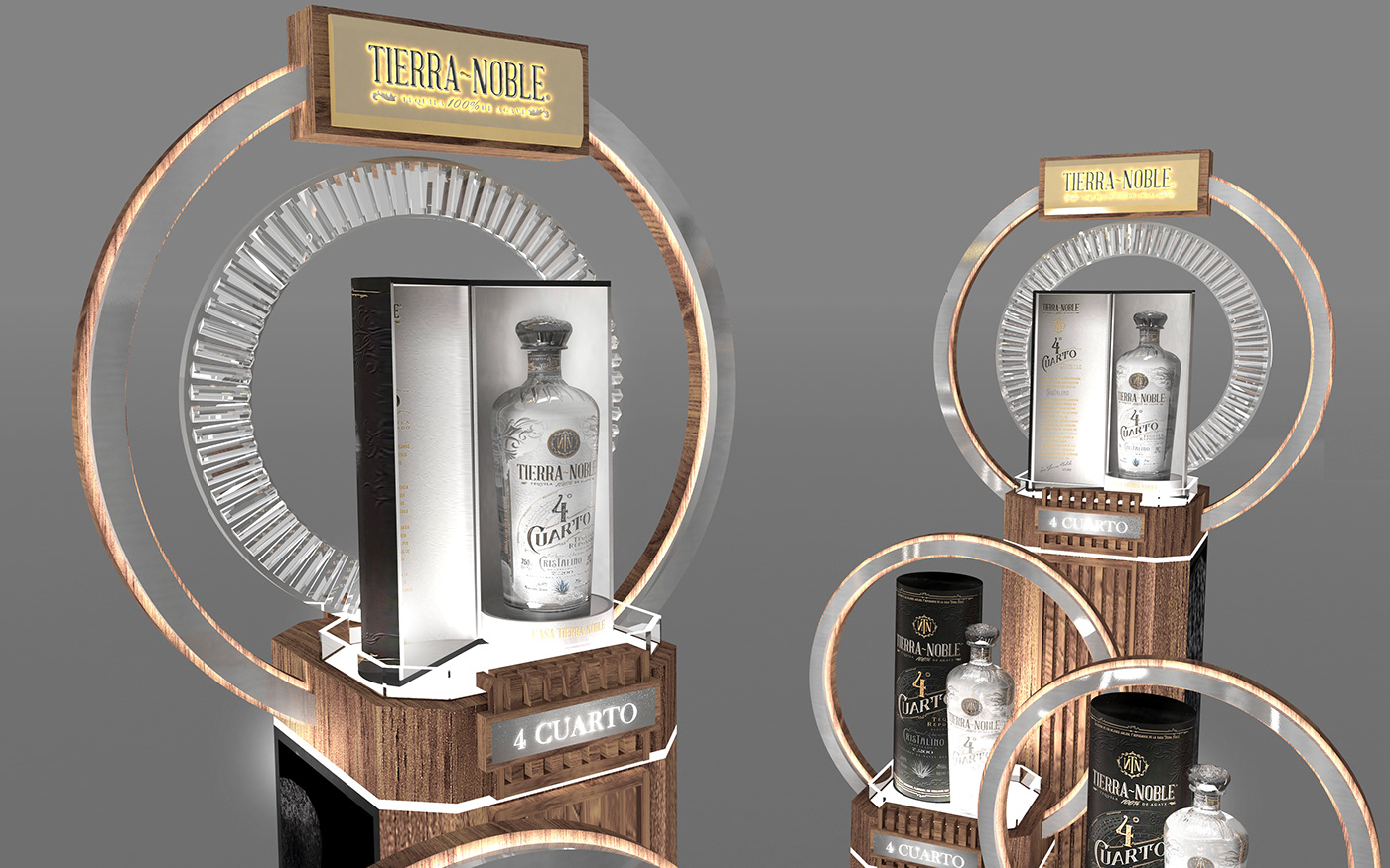 3DDesign 4cuartos design Display exquisito mexico premium Stand Tequila tierranoble
