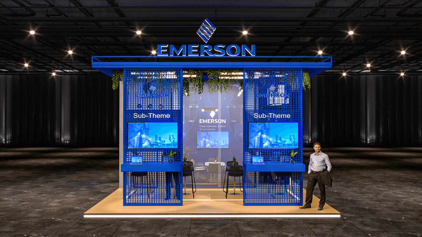 emerson Sustainable Exhibition  Stand booth industrial energy petrol oil egypes 2024