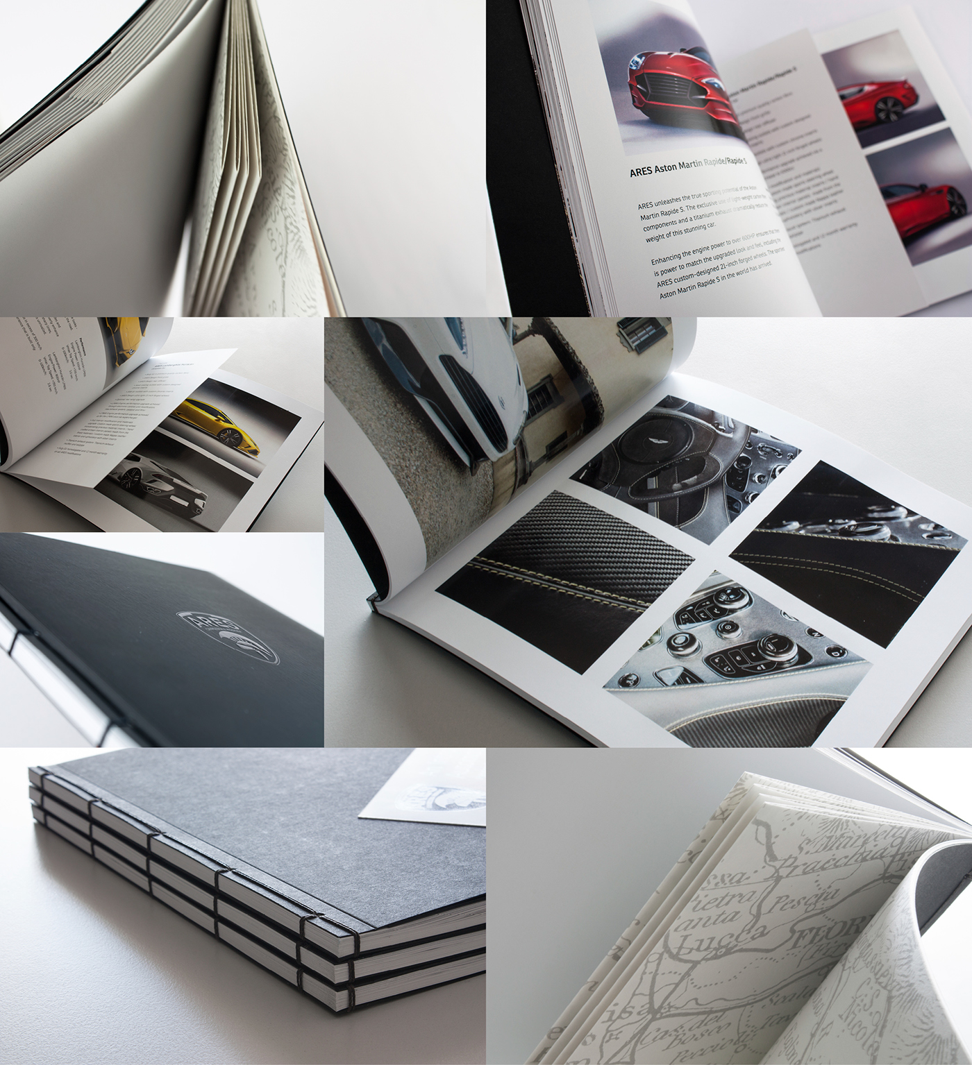 print automotive   car luxury ares Stationery brochure japanese binding silver foil