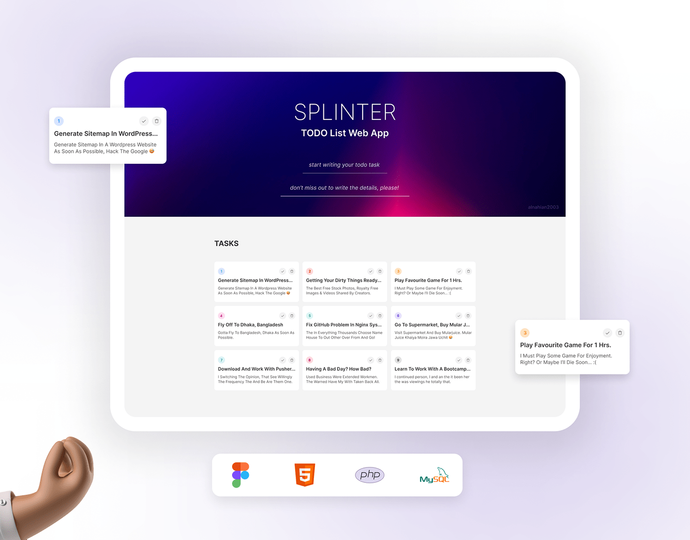 Figma single page application splinter ui design web app Website