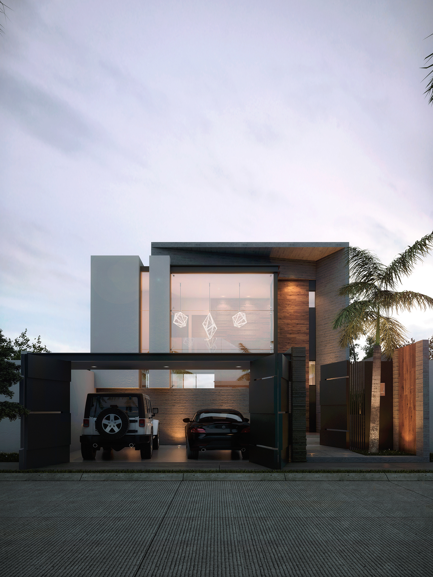 viz house Render residential SketchUP V-ray design exterior