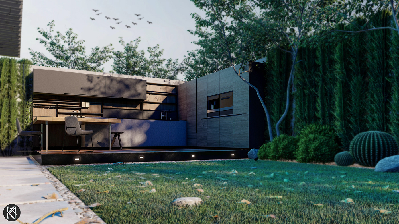3D architecture design designer exterior Landscape modeling Render rendering visualization