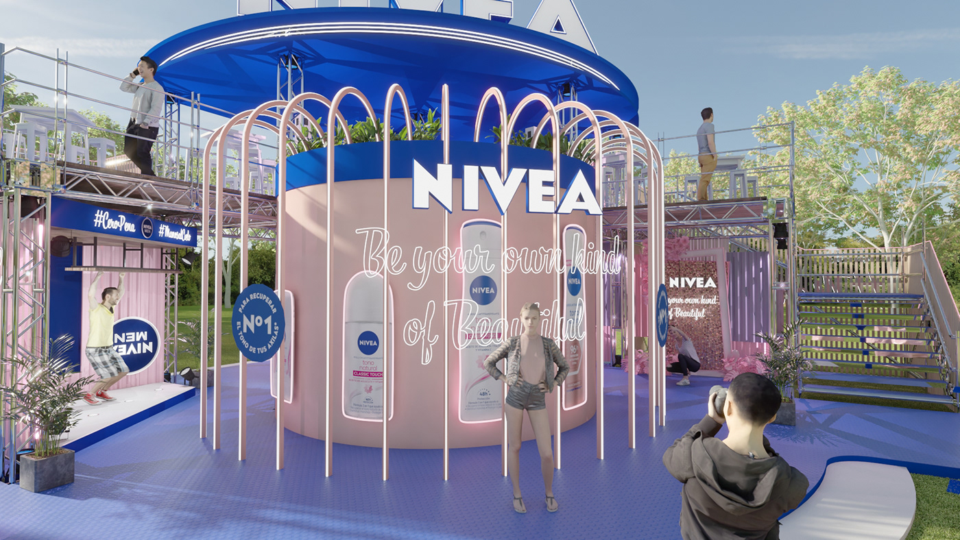 Nivea nivea men Stand festival music Event Display 3d stand kiosk design Product Display