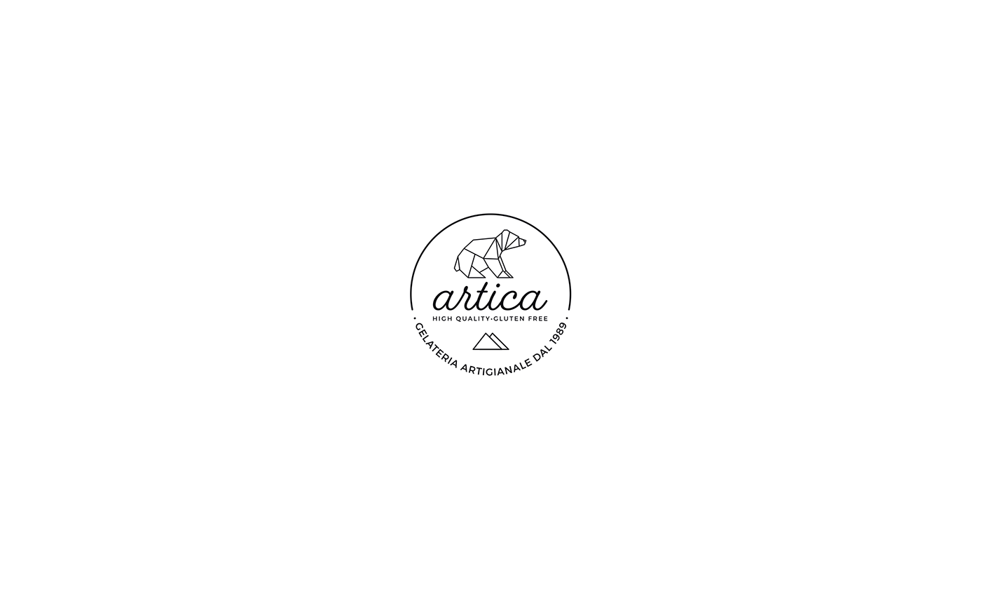 artica gelateria Gelato ORSO logo immagine coordinata Qualità