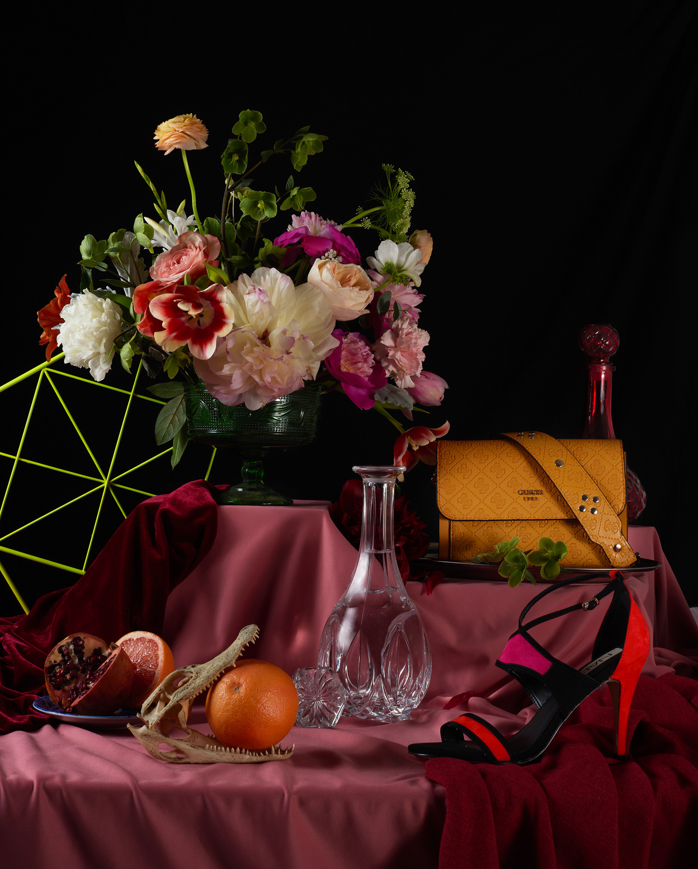 still life editorial fashion editorial set design  Paintings Light Paint Prop Styling Product Photography creative content Creative Direction 