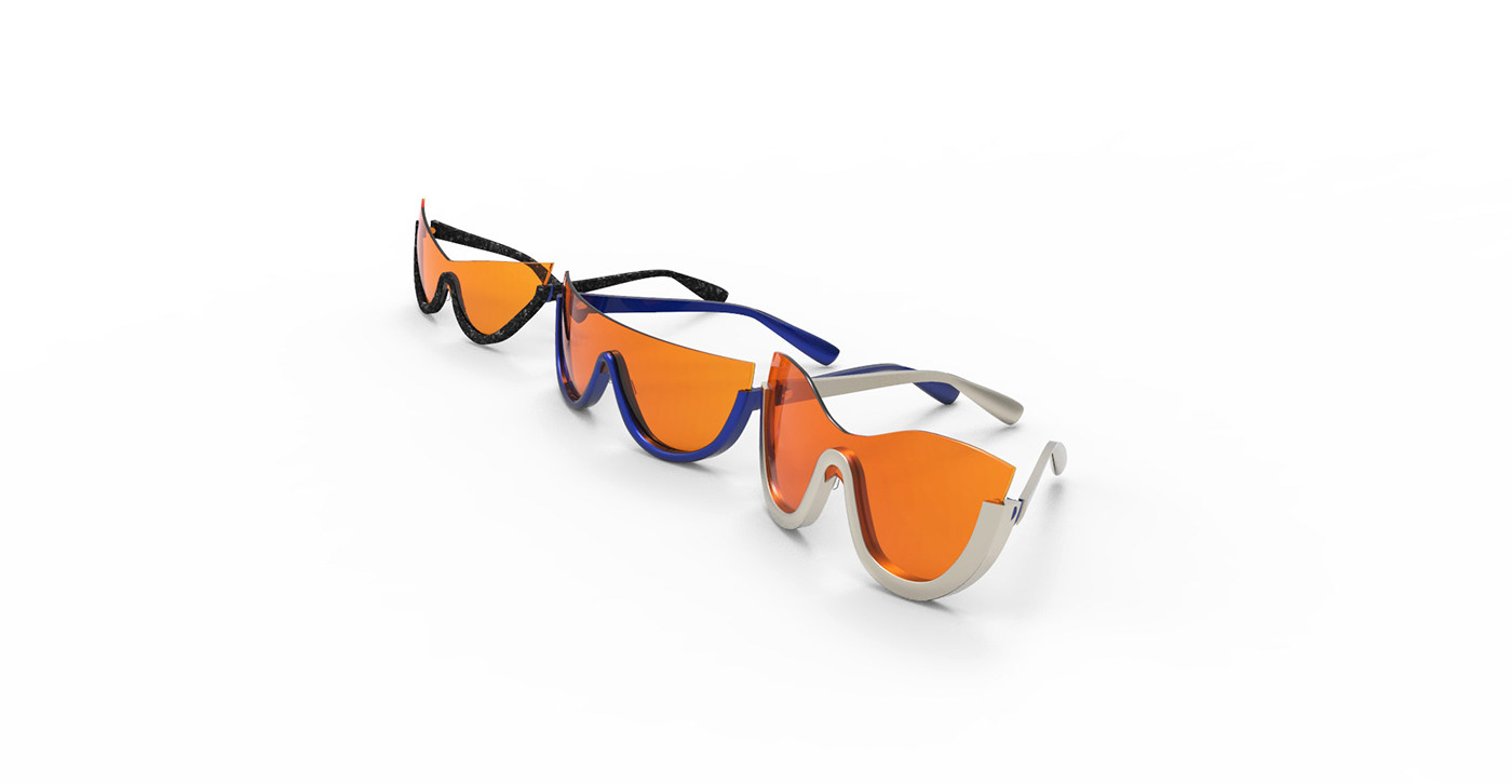 eyewear Sunglasses glasses athleisure accessory design orange mask student project