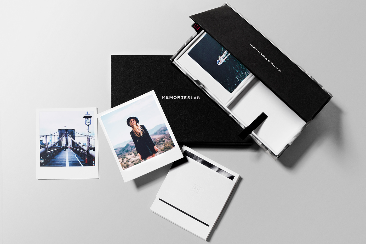 Memorieslab package design  Packaging Photography  black and white minimal luxury high-end Red Dot