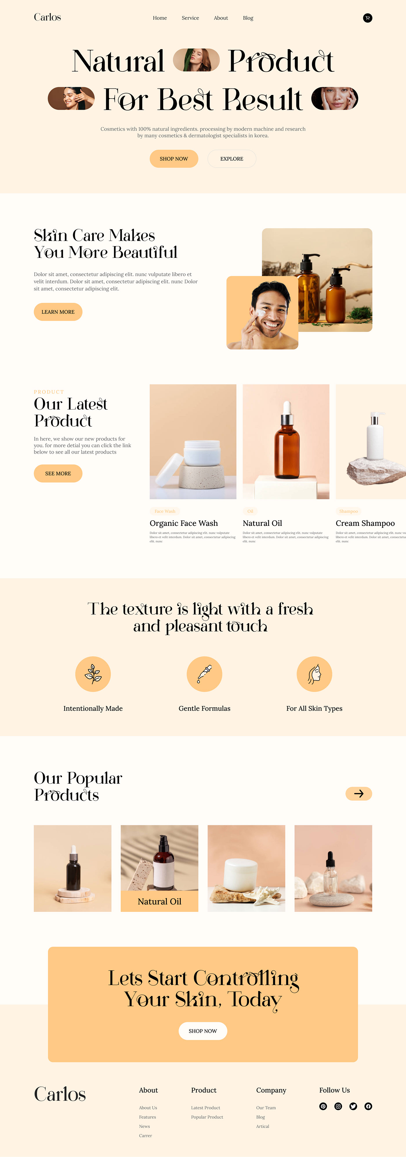skin care ecommerce website Web Design  beauty landing page user interface user experience ui design UI/UX