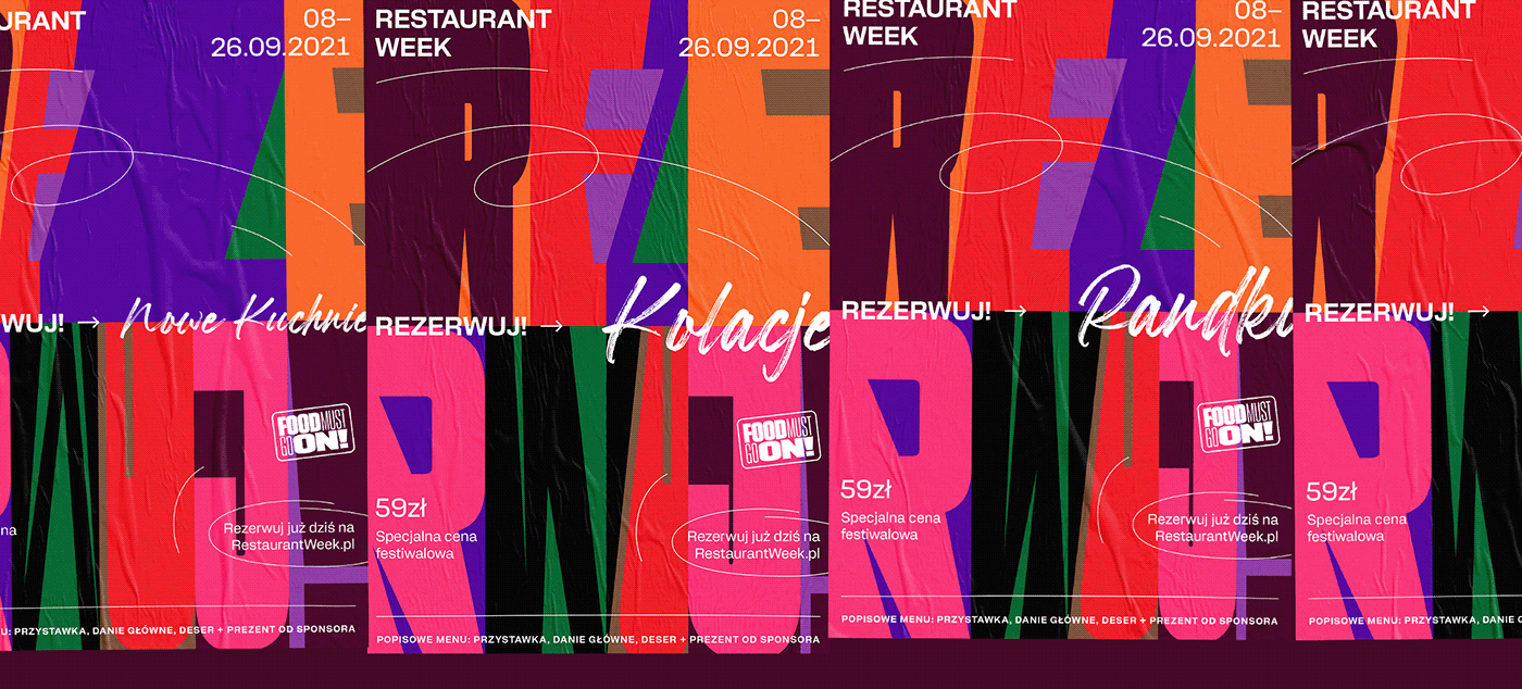 banner colorful festival food festival kinetic typography MACHALSKI Mateusz Machalski  poster food RESTAURANT FESTIVAL restaurant week