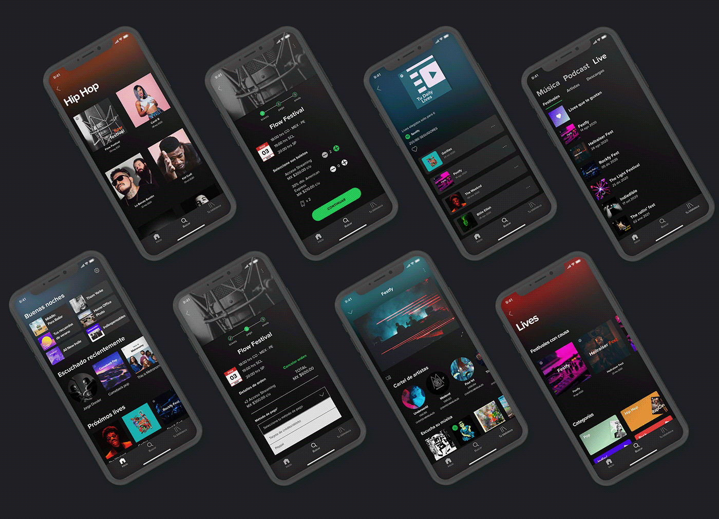 lives music spotify UI Streaming ux
