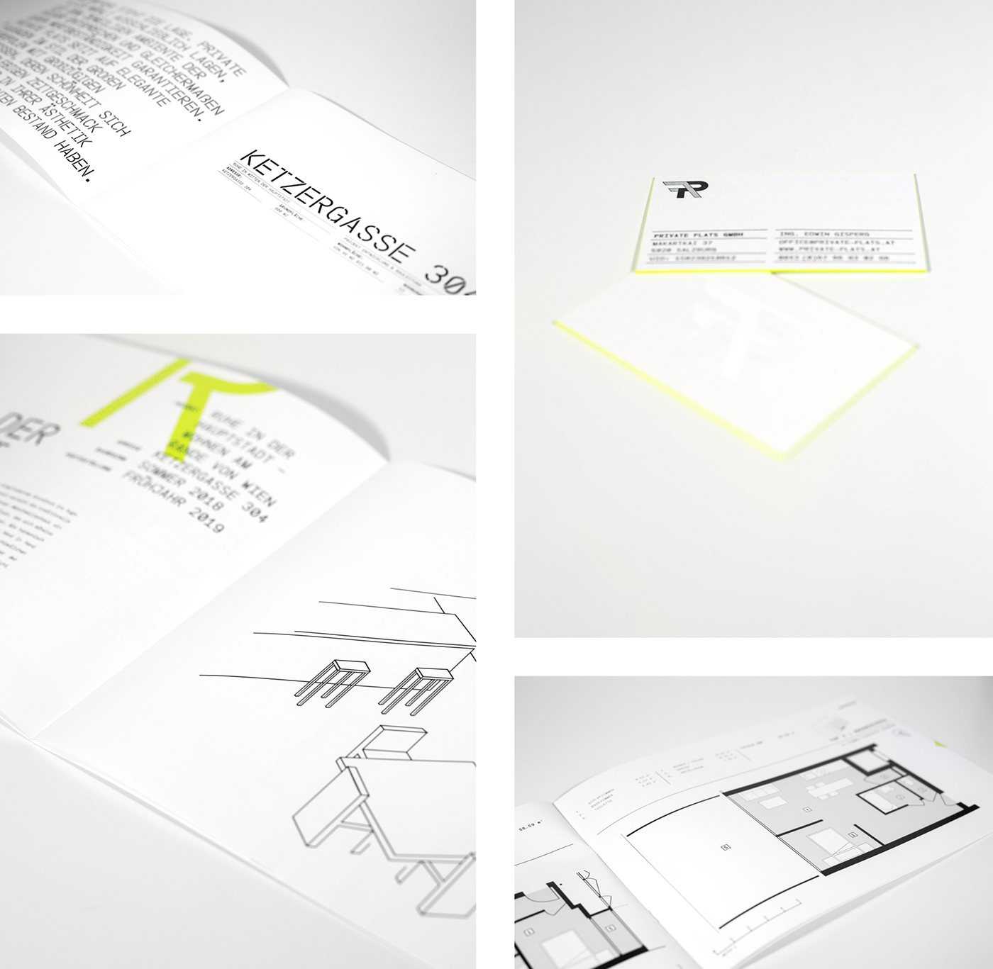 architecture minimal Coporate Design businesscard Whitespace White Black&white neon branding  folder