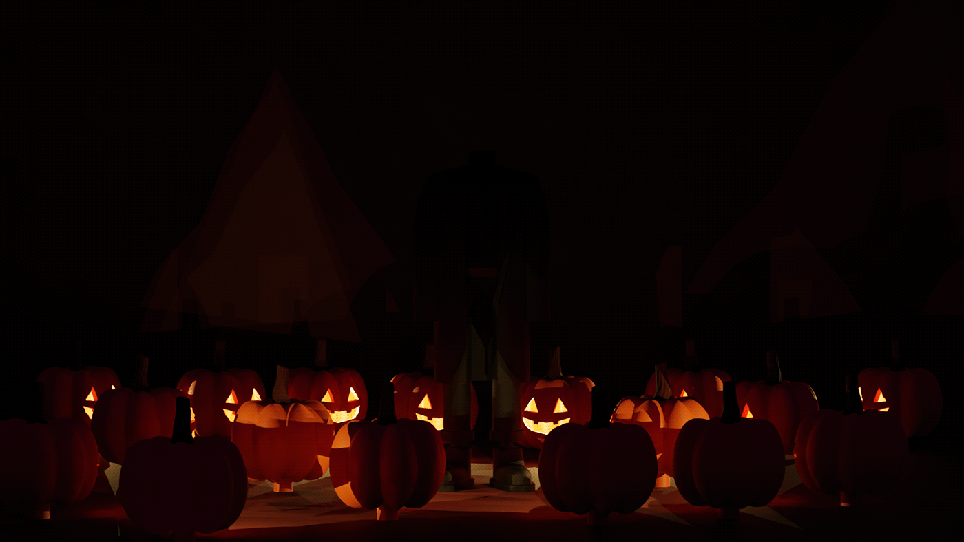 3D Render pumpkin Halloween figure spooky Character design  blender