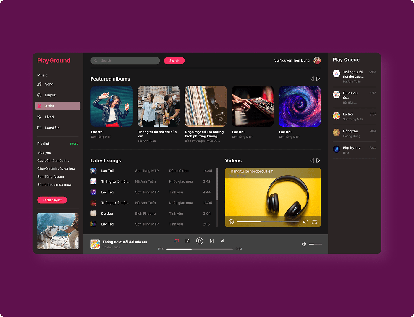 music UI Web Design 